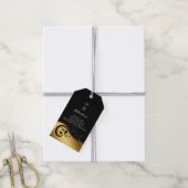 50と素晴らしいブラックと金ゴールド誕生日ありがとう ギフトタグ (より糸付き)