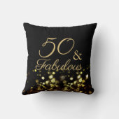 50と素晴らしいブラックと金ゴールド誕生日 クッション (裏面)
