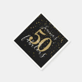 50と素晴らしいブラックと金ゴールド50誕生日 スタンダードカクテルナプキン (角)