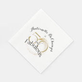 50と素晴らしいブラックと金ゴールド50th誕生日パーティー スタンダードランチョンナプキン (角)