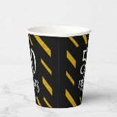 50と素晴らしいブラックと金ゴールド ストライプの 紙コップ (右)