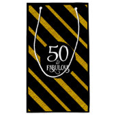 50と素晴らしいブラックと金ゴールド スモールペーパーバッグ (裏面)