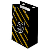 50と素晴らしいブラックと金ゴールド スモールペーパーバッグ (裏面アングル)