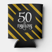 50と素晴らしいブラックと金ゴールド 缶クーラー (正面)