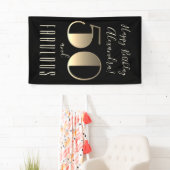 50と素晴らしいブラックタイポグラフィ50誕生日 横断幕 (インサイチュ)