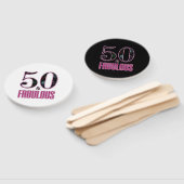 50と素晴らしいブラックピンクタイポグラフィ50誕生日 ハンドファン (組立なし)