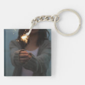 50と素晴らしいブラックピンク50誕生日写真 キーホルダー (裏面)