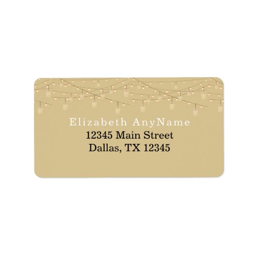 50と素晴らしいブラック文字金ゴールドLEDアドレス ラベル (正面)