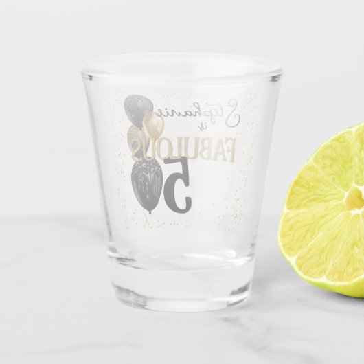 50と素晴らしいブラック金ゴールドグラムショットガラス ショットグラス (裏面)