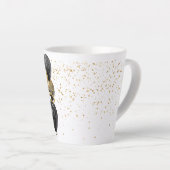 50と素晴らしいブラック金ゴールドグラムスモールラテマグカップ カフェラテマグ (右アングル)