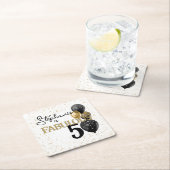 50と素晴らしいブラック金ゴールドグラム紙コースター スクエアペーパーコースター (インサイチュ)