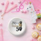 50と素晴らしいブラック金ゴールドグラム紙ボウル ペーパーボウル (パーティー)