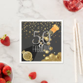 50と素晴らしいブラック金ゴールドシャンパン50誕生日 スタンダードカクテルナプキン (インサイチュ)