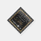 50と素晴らしいブラック金ゴールドダイヤモンドグラマラス スタンダードカクテルナプキン (角)