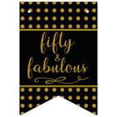 50と素晴らしいブラック金ゴールドドット バンティングフラッグ (第2の旗)