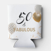 50と素晴らしいブラック金ゴールドパーティーバルーン誕生日 缶クーラー (裏面)