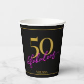 50と素晴らしいブラック金ゴールドピンクのカスタマイズ可能 紙コップ (裏面)