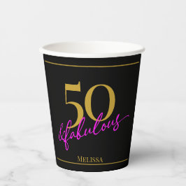 50と素晴らしいブラック金ゴールドピンクのカスタマイズ可能 紙コップ