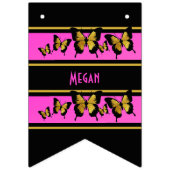 50と素晴らしいブラック金ゴールドピンク50誕生日 バンティングフラッグ (第2の旗)