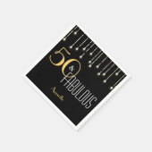 50と素晴らしいブラック金ゴールドライトグラマラスエレガント スタンダードカクテルナプキン (角)