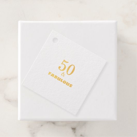 50と素晴らしいブラック金ゴールド誕生日パーティーかわいい フェイバータグ (箱)