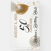 50と素晴らしいブラック金ゴールド誕生日パーティー風船 横断幕 (縦)