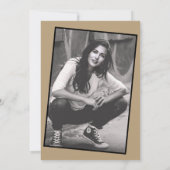 50と素晴らしいブラック金ゴールド誕生日パーティー 招待状 (裏面)