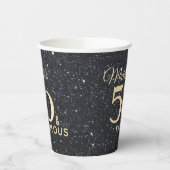 50と素晴らしいブラック金ゴールド50番誕生日 紙コップ (左)