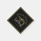 50と素晴らしいブラック金ゴールド50th誕生日パーティー スタンダードカクテルナプキン (角)