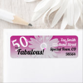 50と素晴らしいブラック、ピンク、ホワイト、星とデイジー ラベル (インサイチュ)