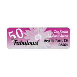 50と素晴らしいブラック、ピンク、ホワイト、星とデイジー ラベル