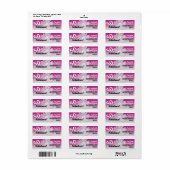 50と素晴らしいブラック、ピンク、ホワイト、星とデイジー ラベル (フルシート)