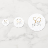 50と素晴らしいブラック&ホワイト金ゴールド50誕生日 コンフェッティ (裏面)