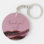 50と素晴らしいブルゴーニュのピンクありがとう キーホルダー (裏面)