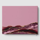 50と素晴らしいブルゴーニュのピンクのアゲートゲストブック ゲストブック (裏面)