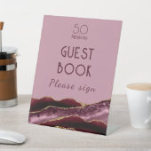 50と素晴らしいブルゴーニュのピンクの瑪瑙ペデスタルサイン 台座サイン (インサイチュ)