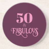 50と素晴らしいブルゴーニュの誕生日パーティー コースター (正面)