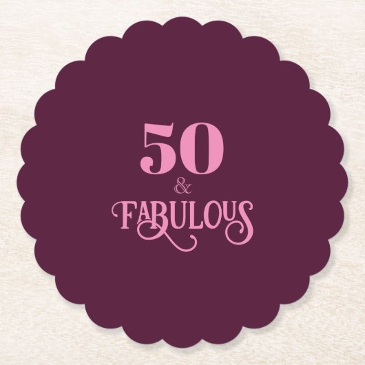 50と素晴らしいブルゴーニュの誕生日パーティー ペーパーコースター (正面)