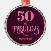 50と素晴らしいブルゴーニュ メタルオーナメント (正面)