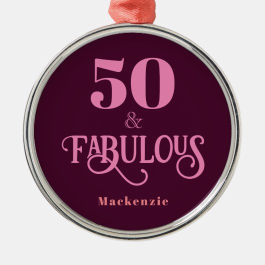 50と素晴らしいブルゴーニュ メタルオーナメント (正面)