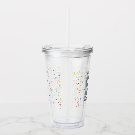 50と素晴らしいブルーかわいい50歳の誕生日パーティー アクリルタンブラー (右)