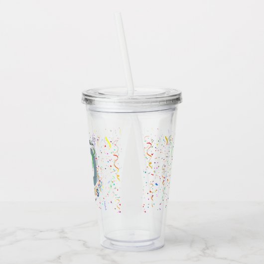 50と素晴らしいブルーかわいい50歳の誕生日パーティー アクリルタンブラー (左)