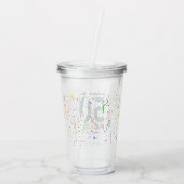 50と素晴らしいブルーかわいい50歳の誕生日パーティー アクリルタンブラー (裏面)