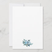 50と素晴らしいブルーエレガントフローラ水色 招待状 (裏面)