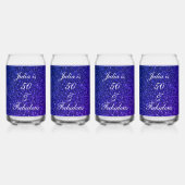 50と素晴らしいブルーグリッター誕生日ギフトセット ガラス缶 (正面)