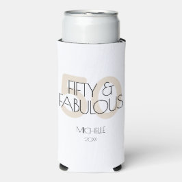 50と素晴らしいベージュ50歳モダンの誕生日パーティー スリム缶クーラー