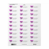 50と素晴らしいホットピンクの誕生日差出人住所 ラベル (フルシート)