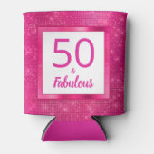 50と素晴らしいホットピンクグラム50th誕生日パーティー 缶クーラー (正面)