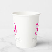 50と素晴らしいホットピンク50th誕生日パーティー 紙コップ (右)