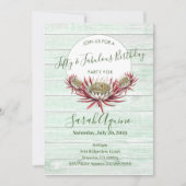 50と素晴らしいボホ素朴誕生日パーティー 招待状 (正面)